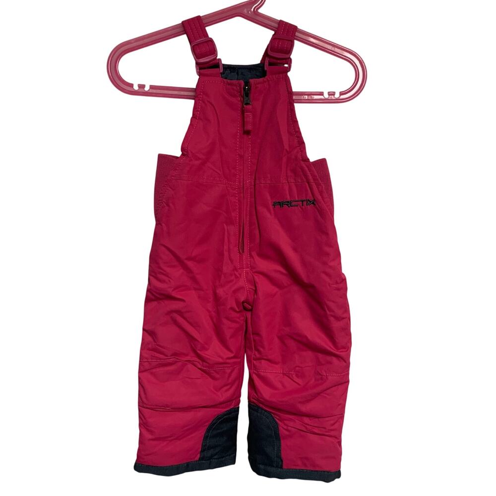 Arctix Infant Girls Hot Pink Zip Up Winter Snow Bibs Size 12 Months